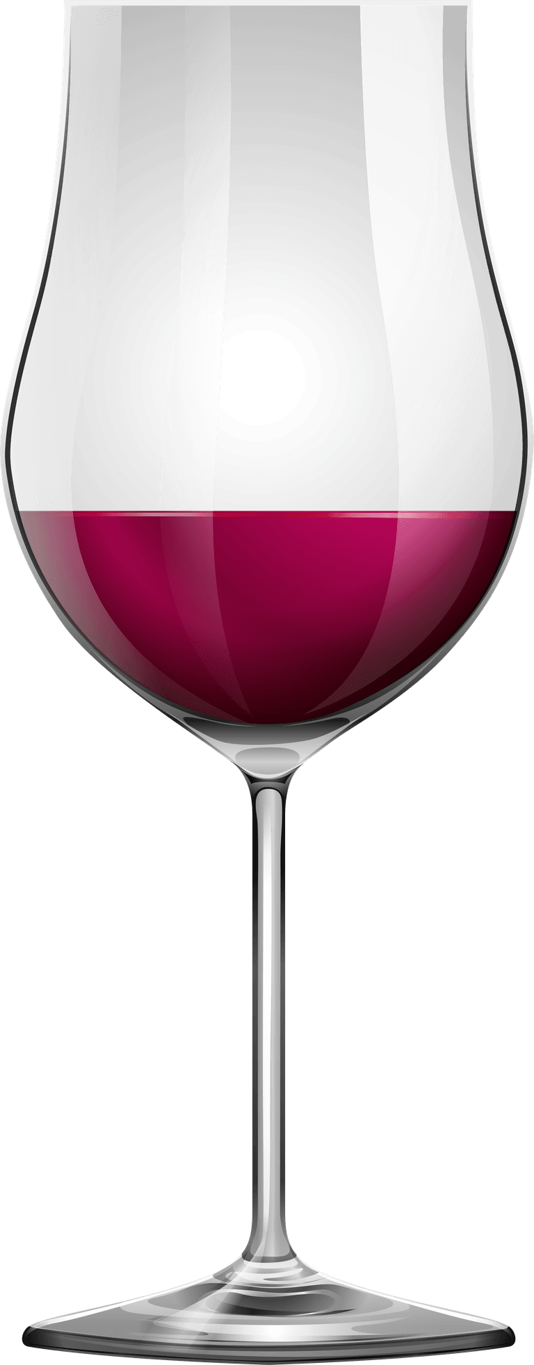 tall cup wine glasses filled with red and white wine illustration