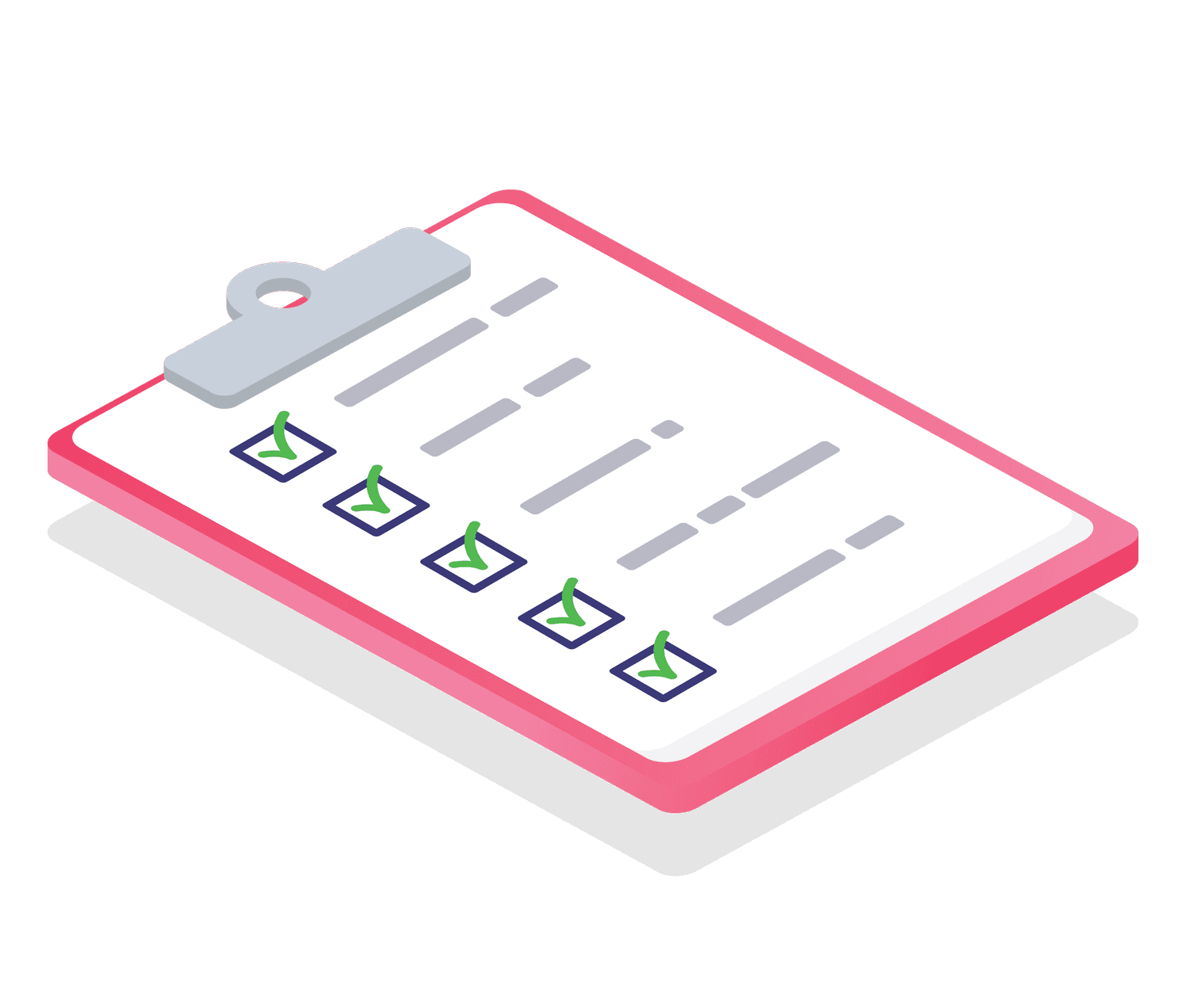 Task tracker isometric clipboard with checklist for organization