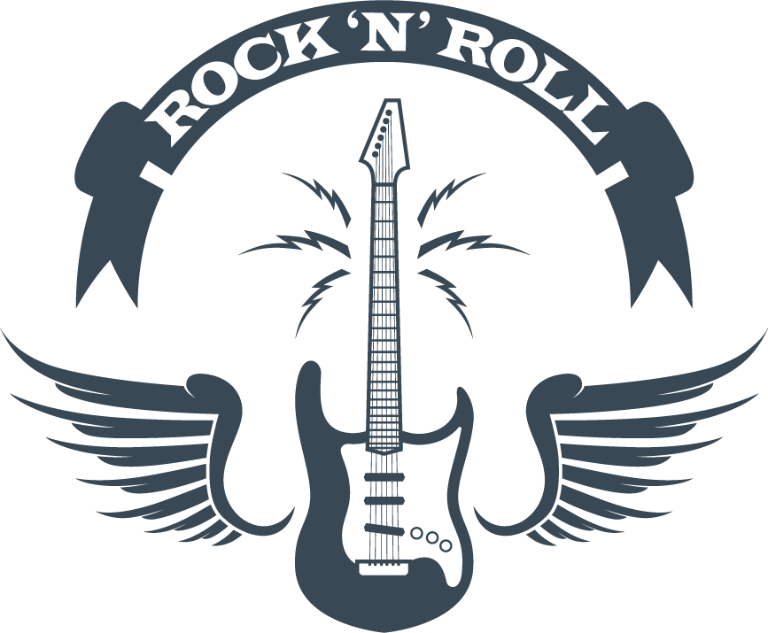 simple rock music tattoo design featuring a guitar and wings for passionate musicians