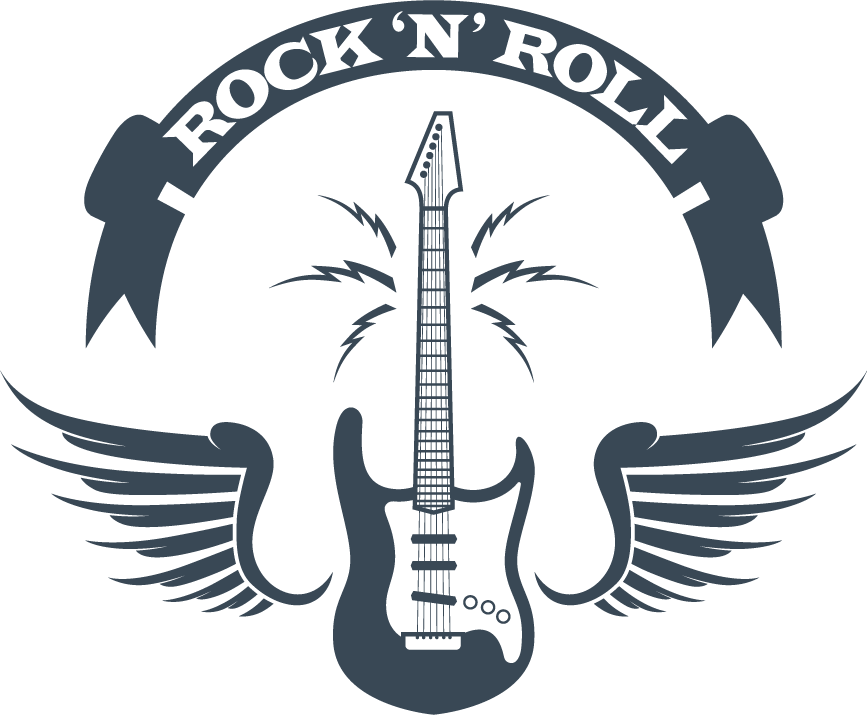 simple rock music tattoo design