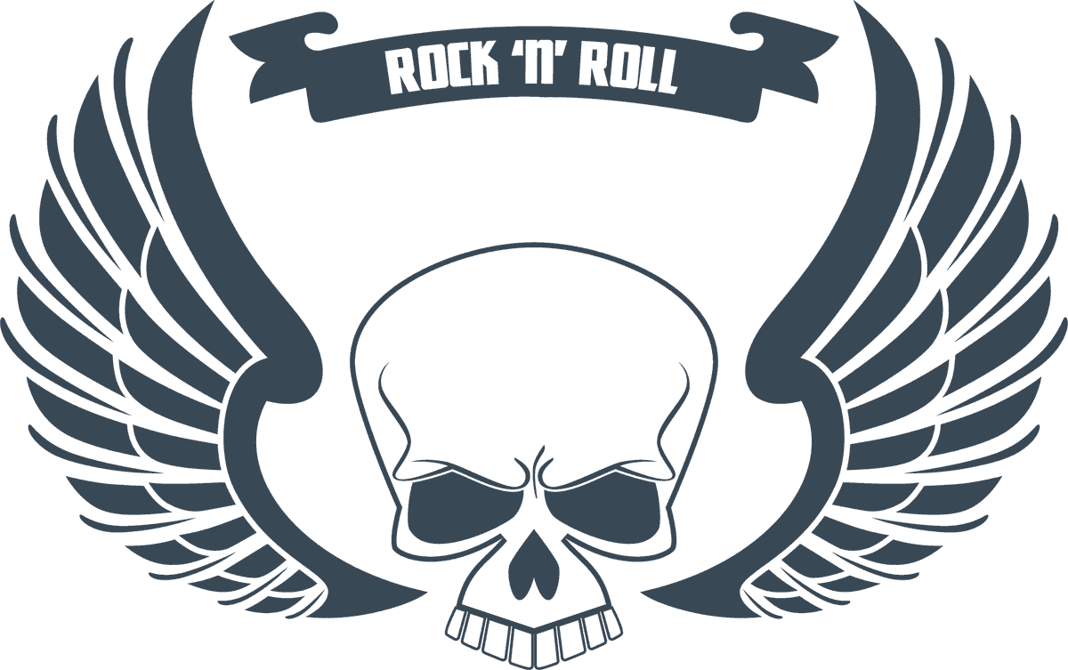 simple rock music tattoo design