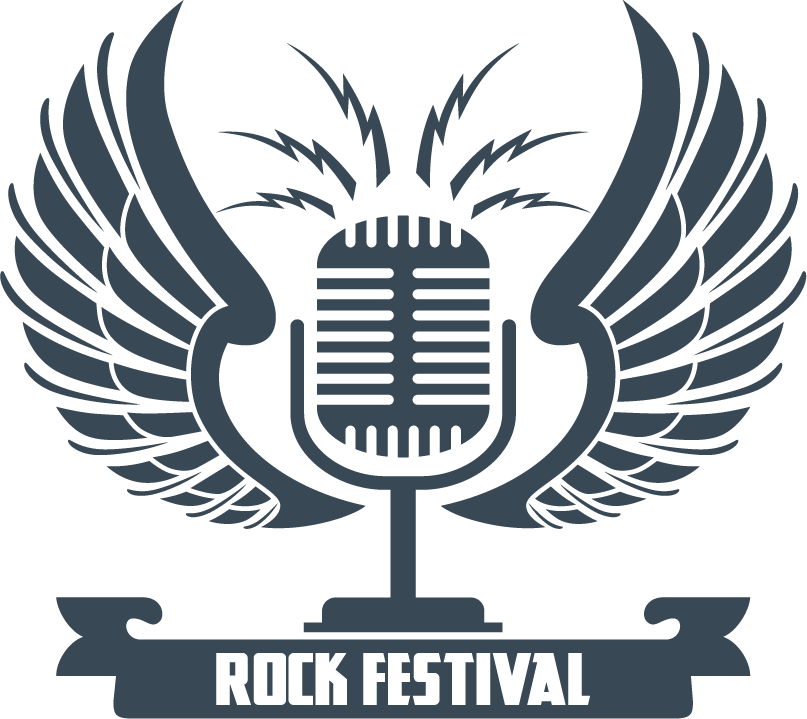 simple rock music tattoo design with microphone and wings for festival lovers