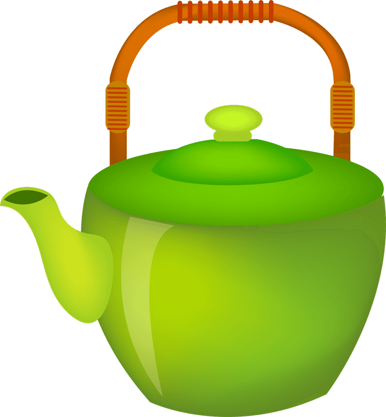 teapot tea ceremony icon set featuring a modern green teapot for elegant gatherings