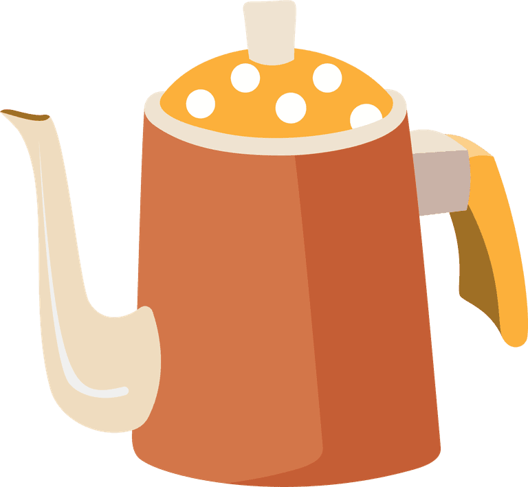 colorful teapots and cup illustration perfect for cheerful kitchen decor and tea lovers