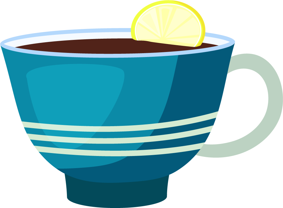 colorful teapots and cup illustration with vibrant hues and playful elements for home decor