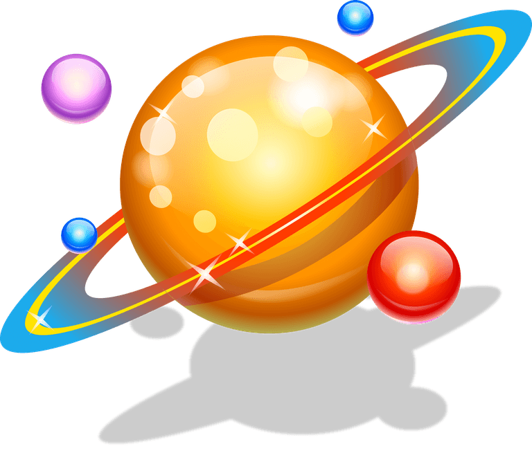 technological d texture icon vector of a colorful planet with rings for digital applications