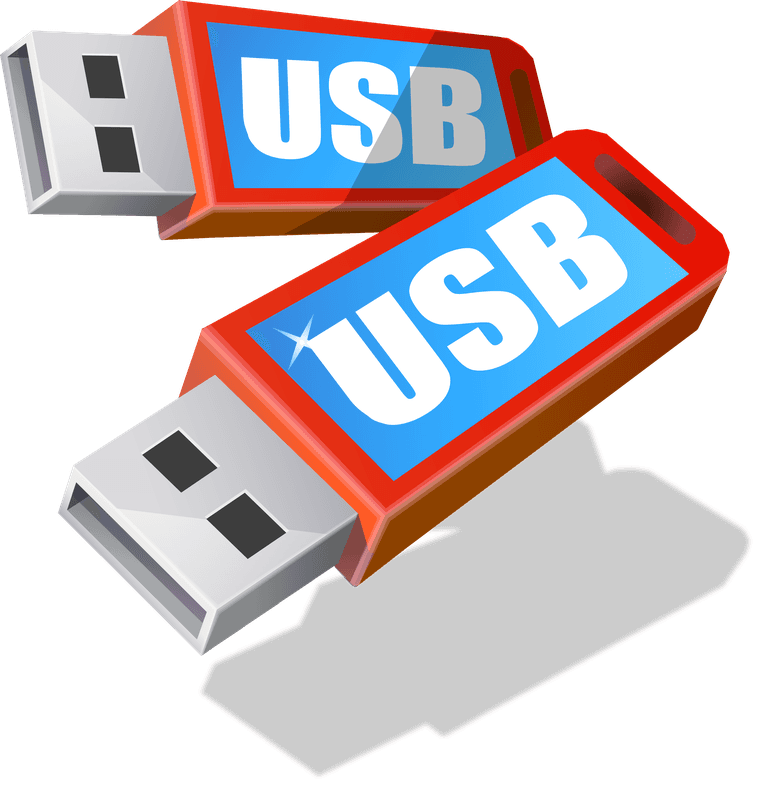 technological d texture icon vector featuring a pair of colorful usb flash drives for secure data storage