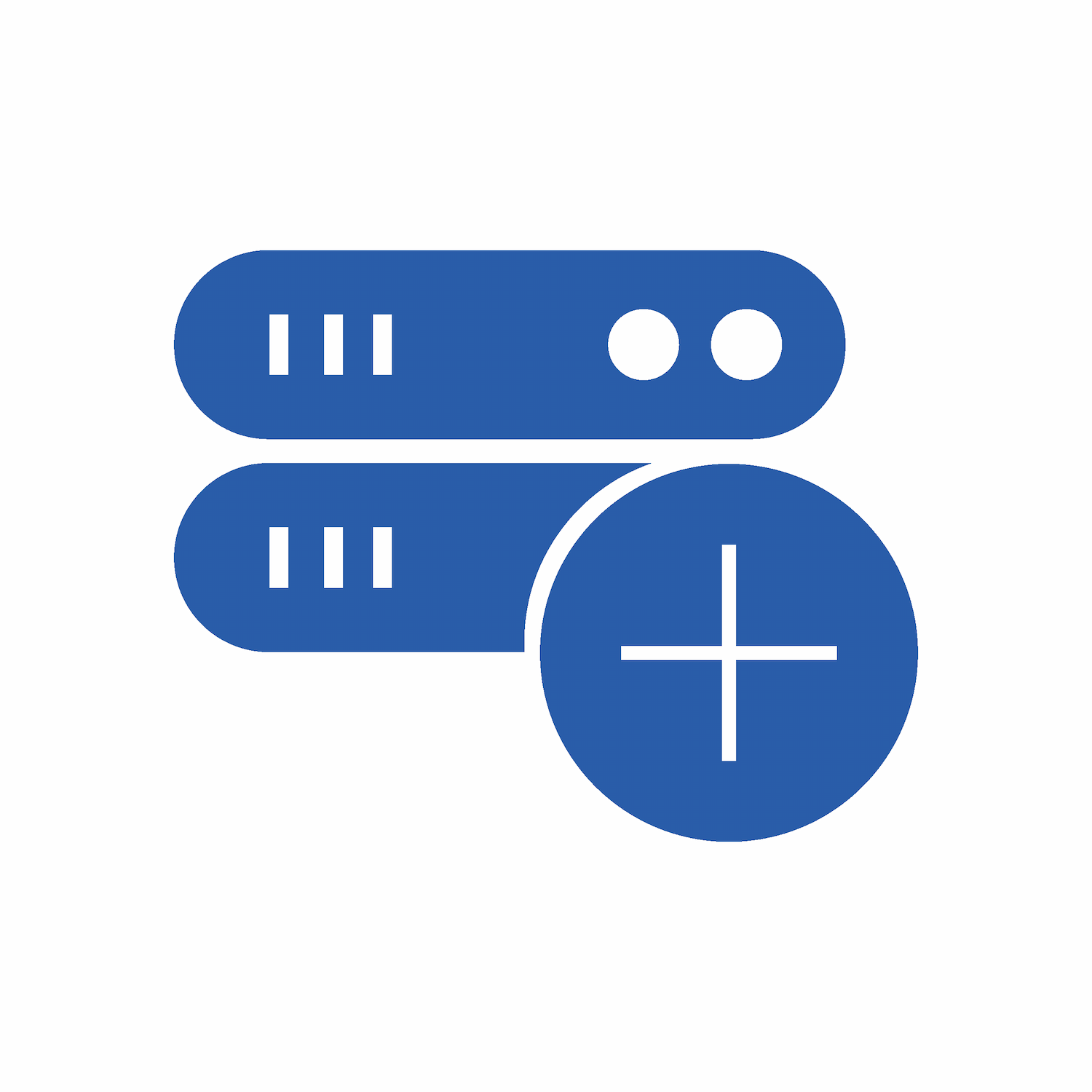 techy add server icon in bold blue