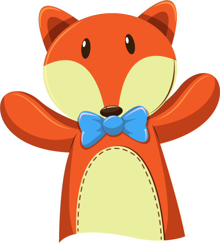 teddy bear set children toys featuring a cute fox with a bowtie for playful adventures