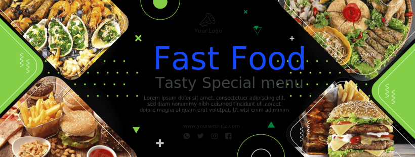 template brochure flat food photography live page frames