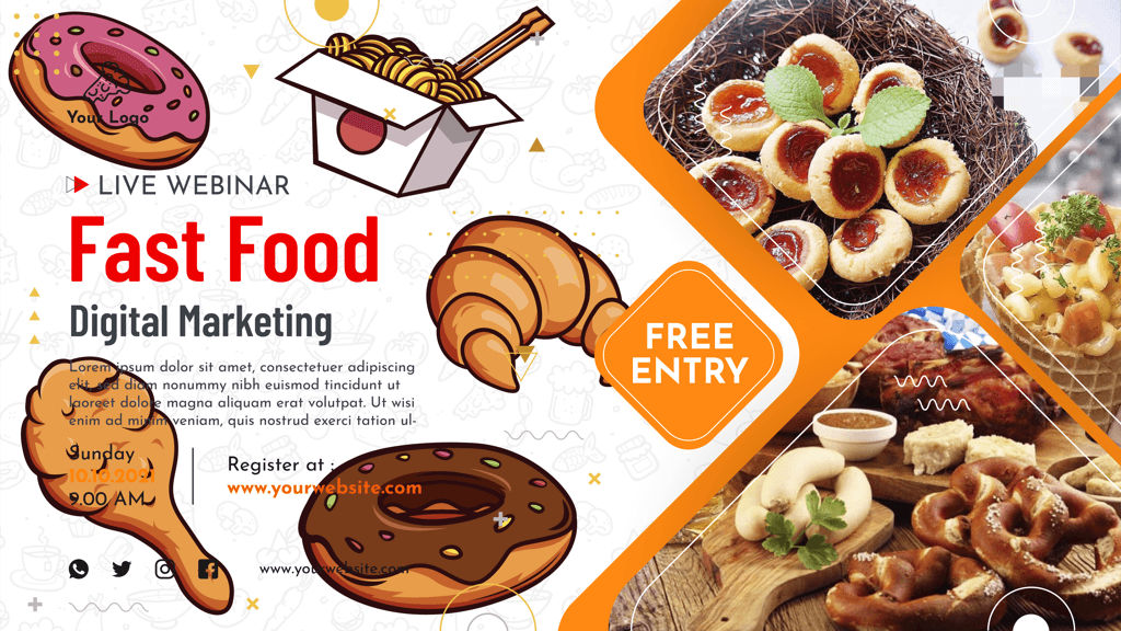 template flyers flat food colors trending poster frames