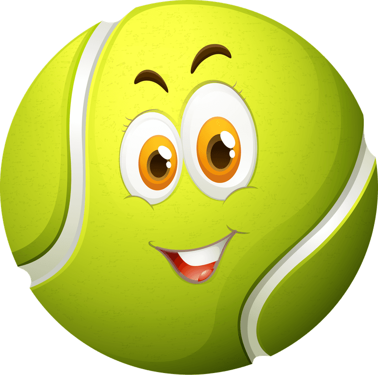 tennis ball ball with facial expression illustration