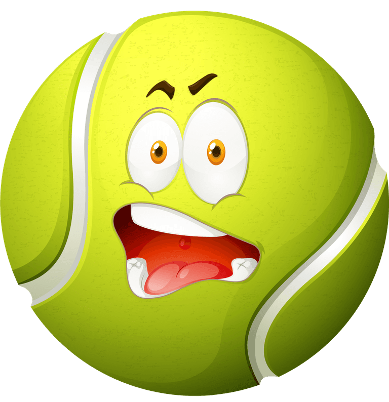 tennis ball ball with facial expression illustration