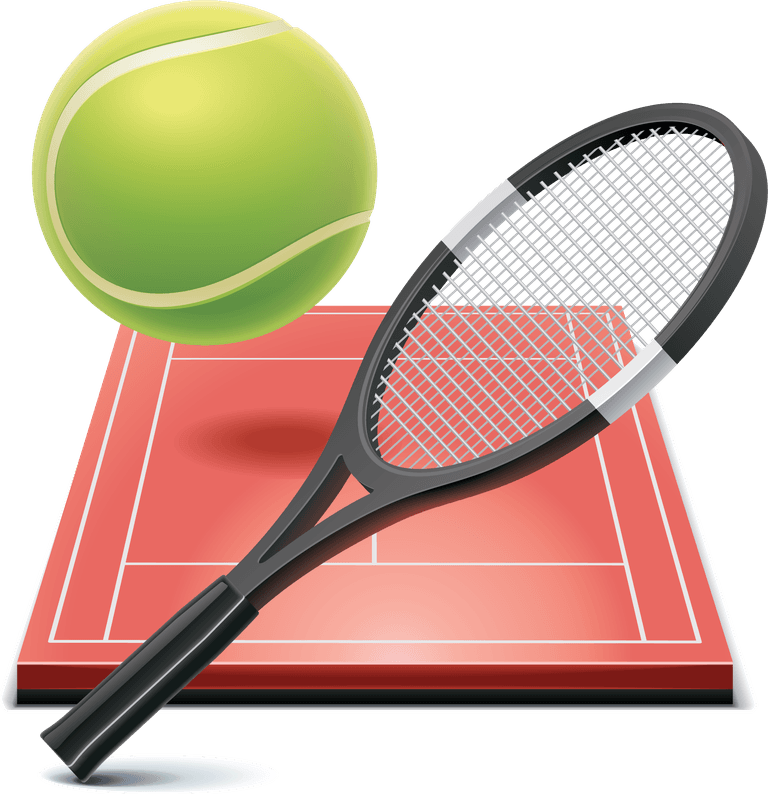 tennis court sports related icons vector