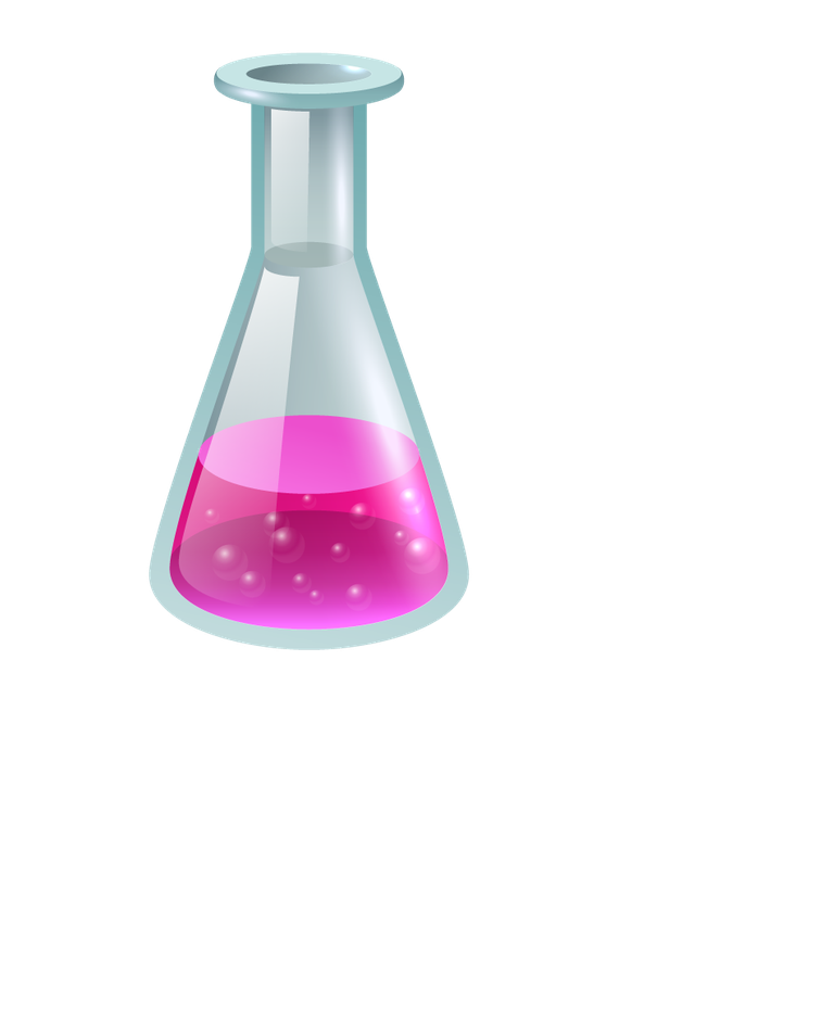 test equipment medical icons featuring a colorful laboratory flask with liquid bubbles