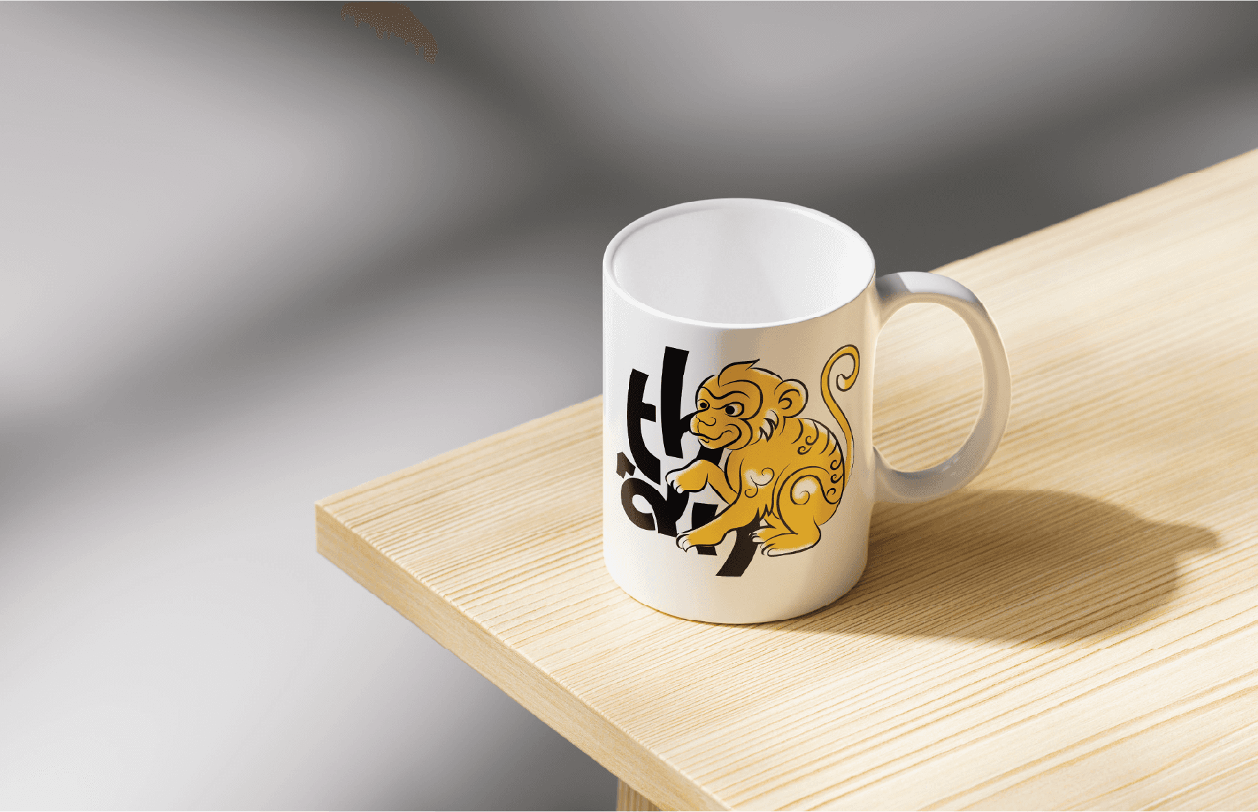 Vietnamese Folk Zodiac – Thân (Monkey) Ceramic Mug Design (image 1)