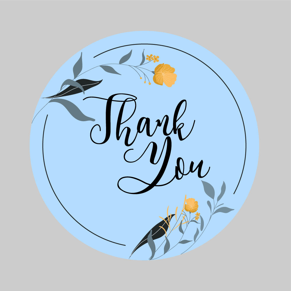 thank sticker templates elegant classic botanical decor