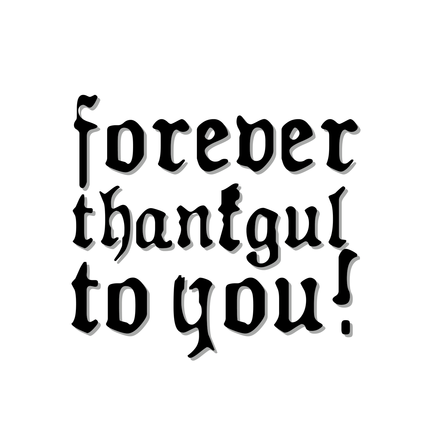 thank you forever thank you calligraphy