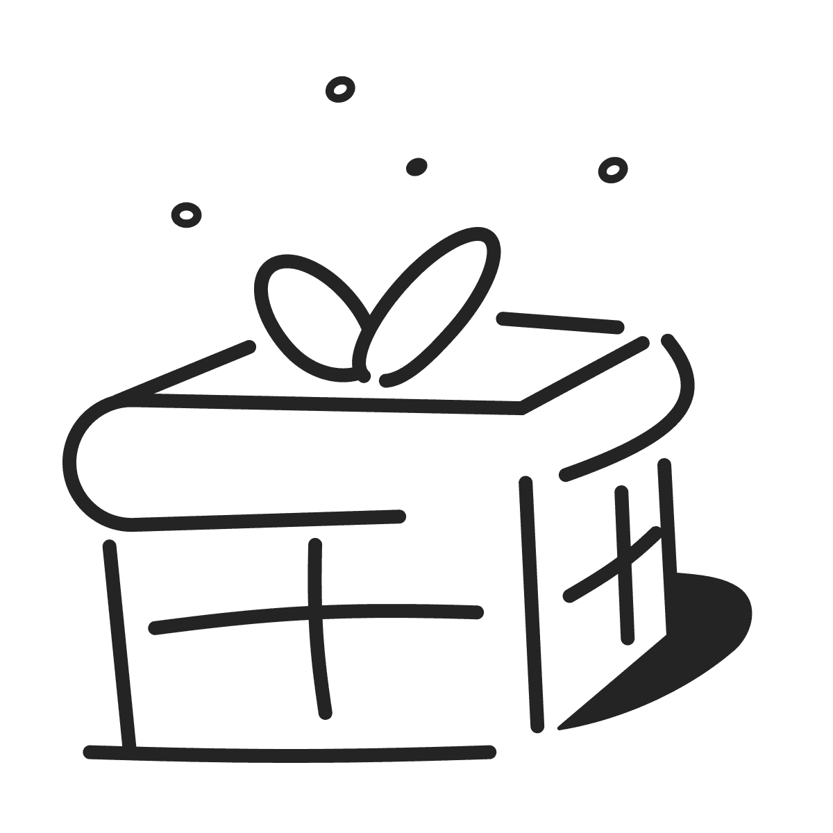 minimalist gift box icon for holiday season
