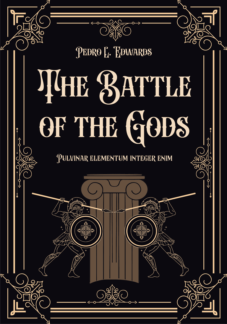 fantasy adventure book cover template featuring epic battles and mythical characters for enchanting storytelling