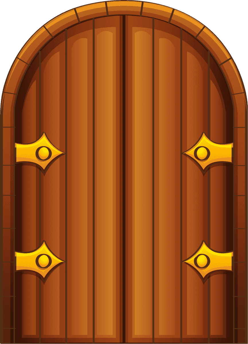 the door set medieval character with ornate details for games and storytelling