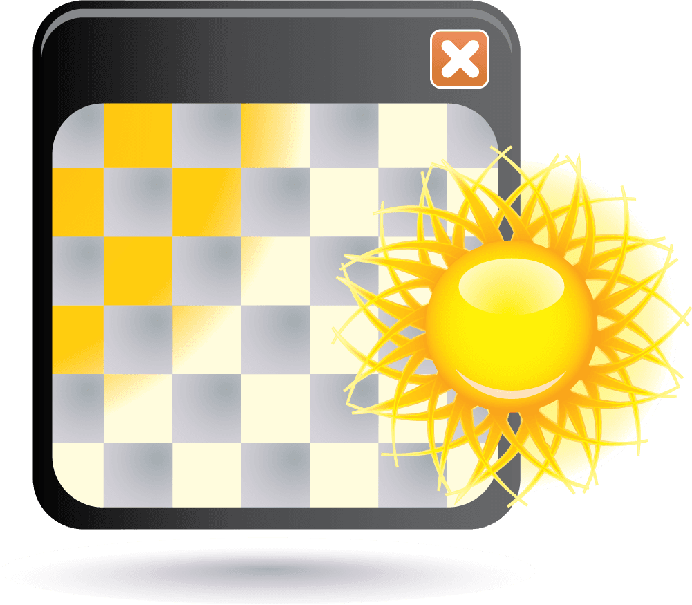 the exquisite icons vector for intuitive user interfaces with bright sun graphics and checkered backgrounds