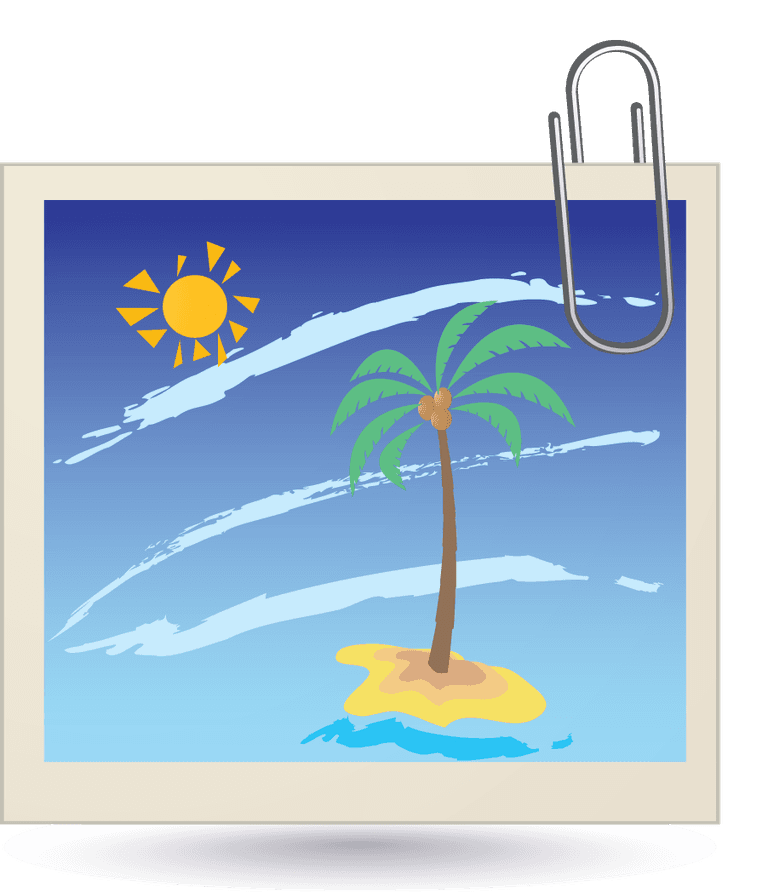 the exquisite icons vector of a tropical scene with sun and palm tree for summer visuals