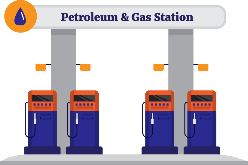 the gas station gas petrol station icons set with people