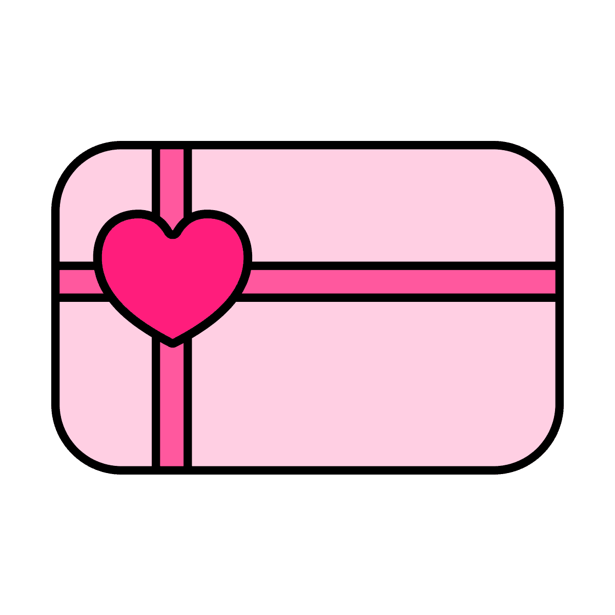 cute minimal gift card icon with a romantic pink heart design