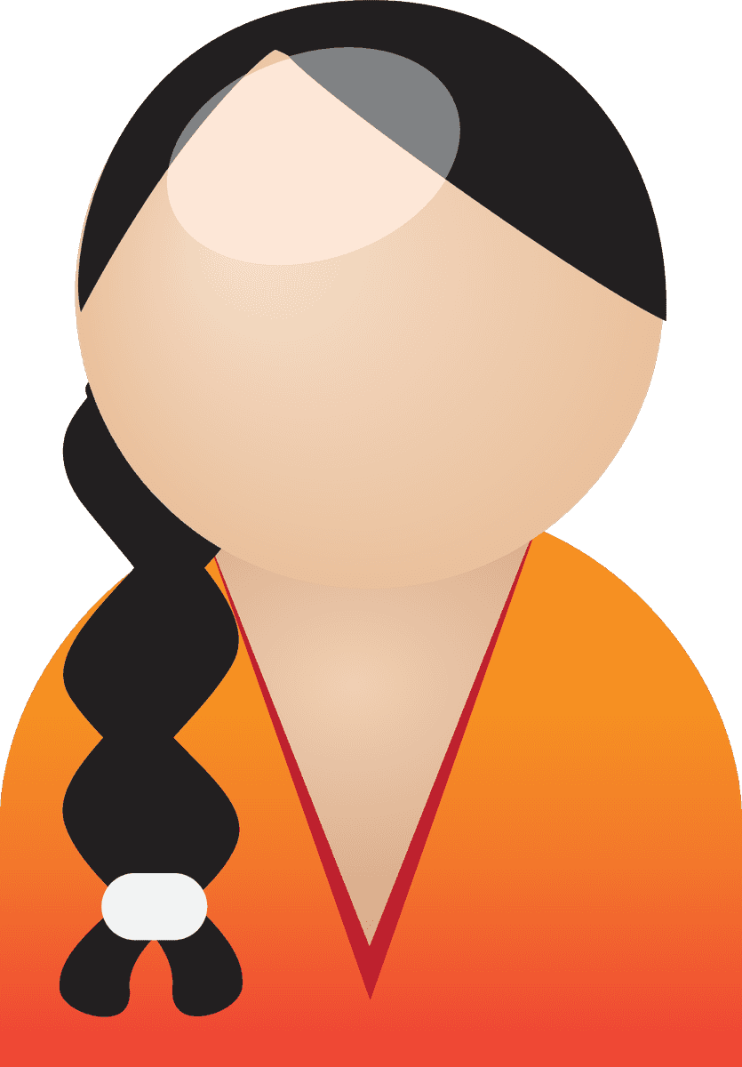 the job figures vector showcasing a professional woman with long hair in vibrant attire