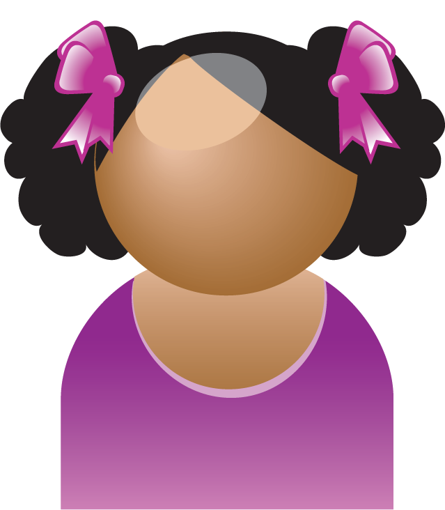 the job figures vector featuring a cheerful girl character with ribbons in her hair