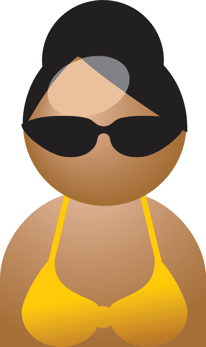 the job figures vector showcasing a beach-themed character in stylish swimwear for summer projects