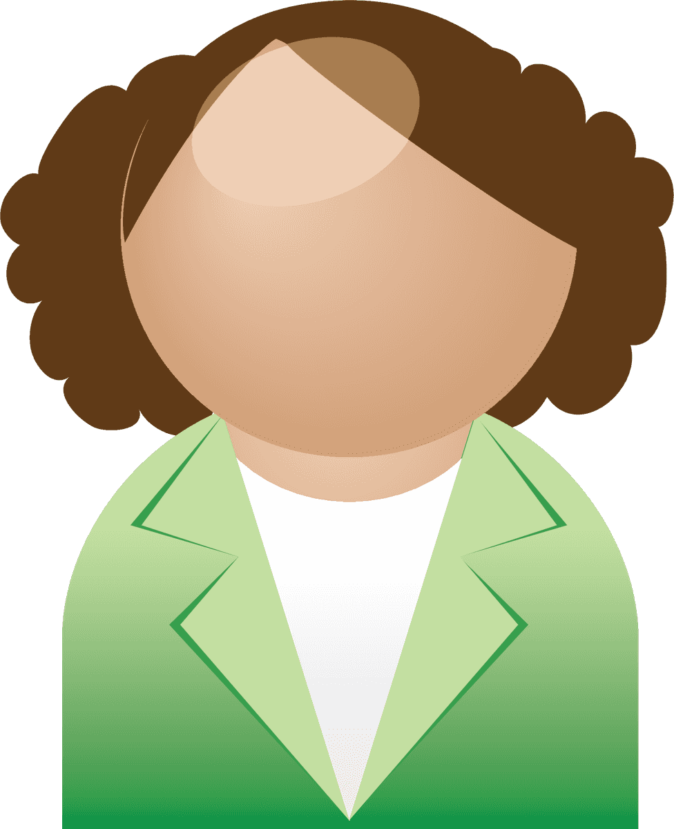 the job figures vector showcasing a professional woman in a green outfit for workplace scenarios