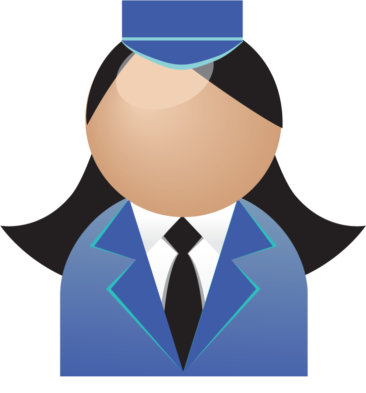 the job figures vector representing a professional flight attendant in a modern style