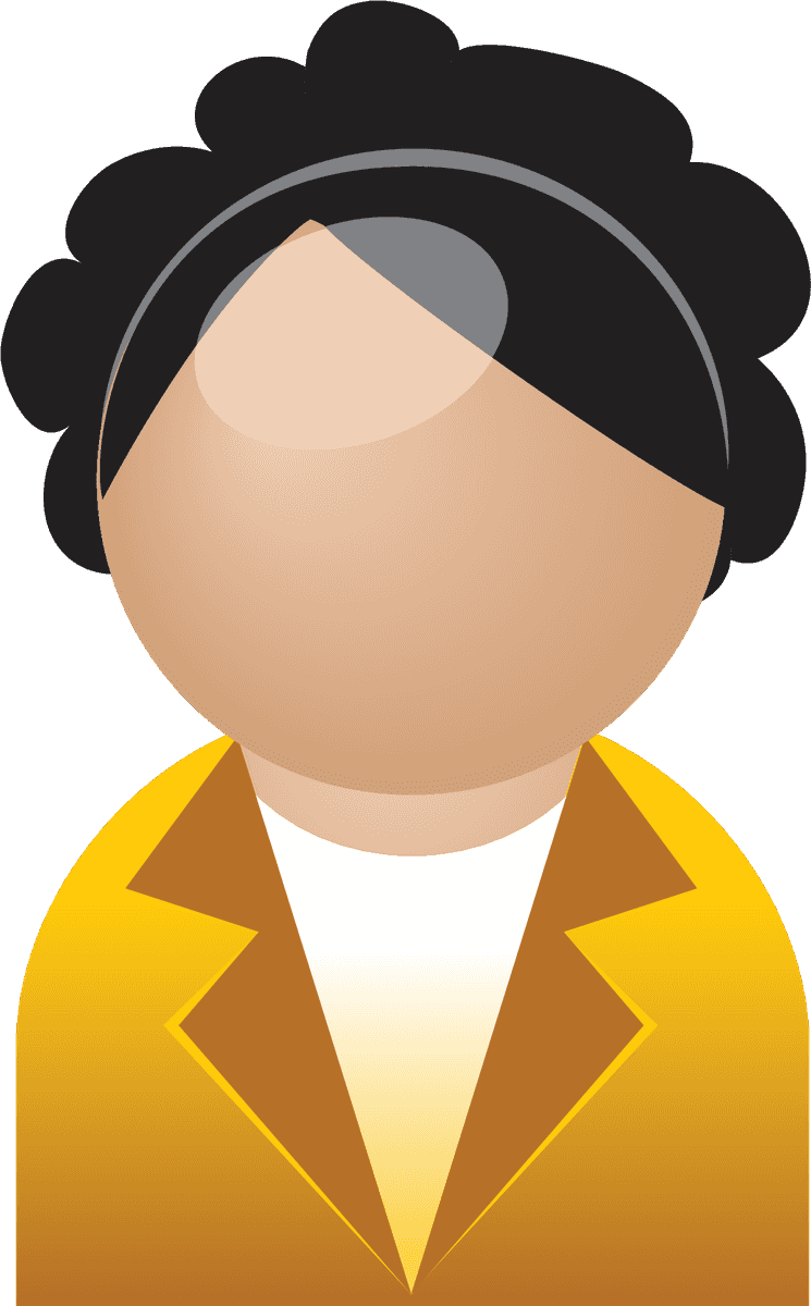 the job figures vector showcasing a professional in a modern yellow blazer and hairstyle