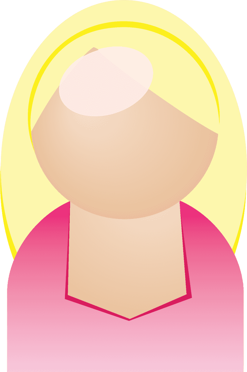 the job figures vector featuring a simplified female character with blonde hair and pink attire