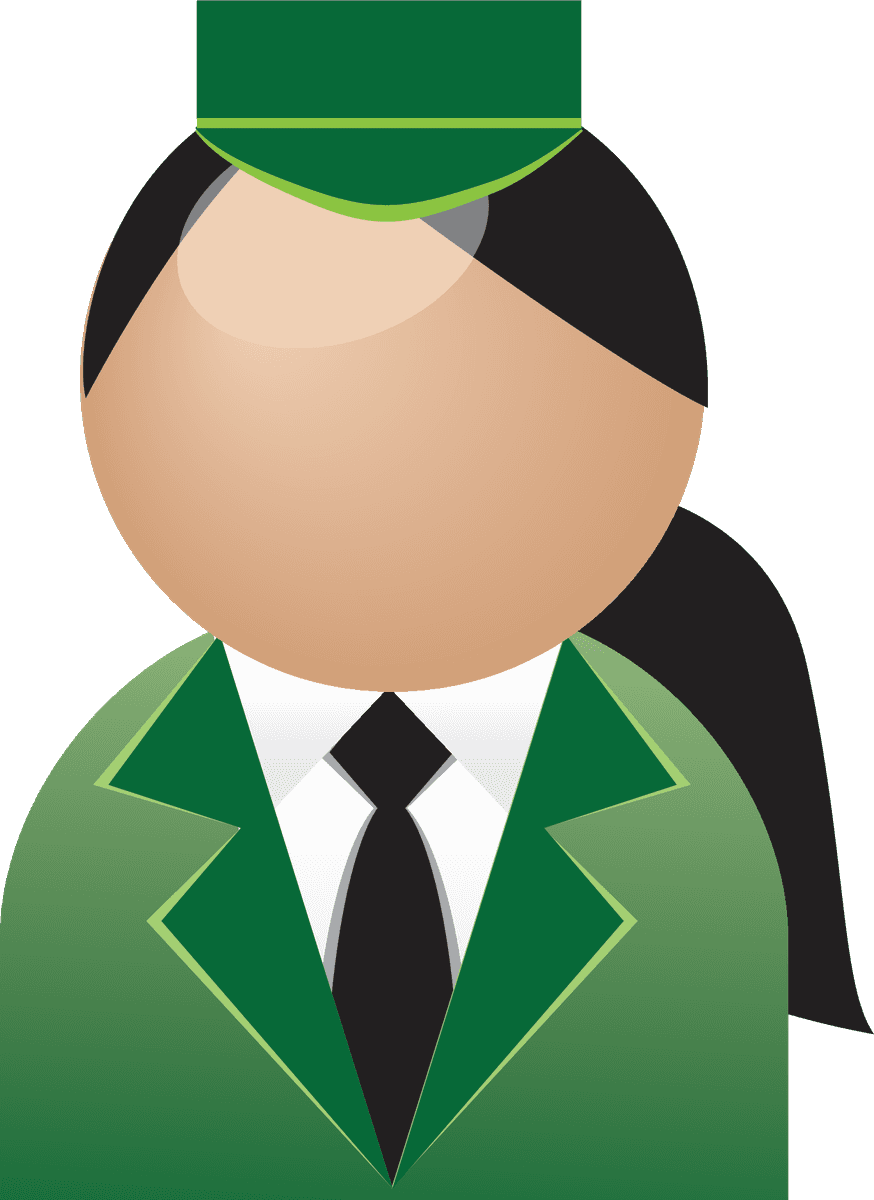 the job figures vector featuring a professional staff member in a smart uniform