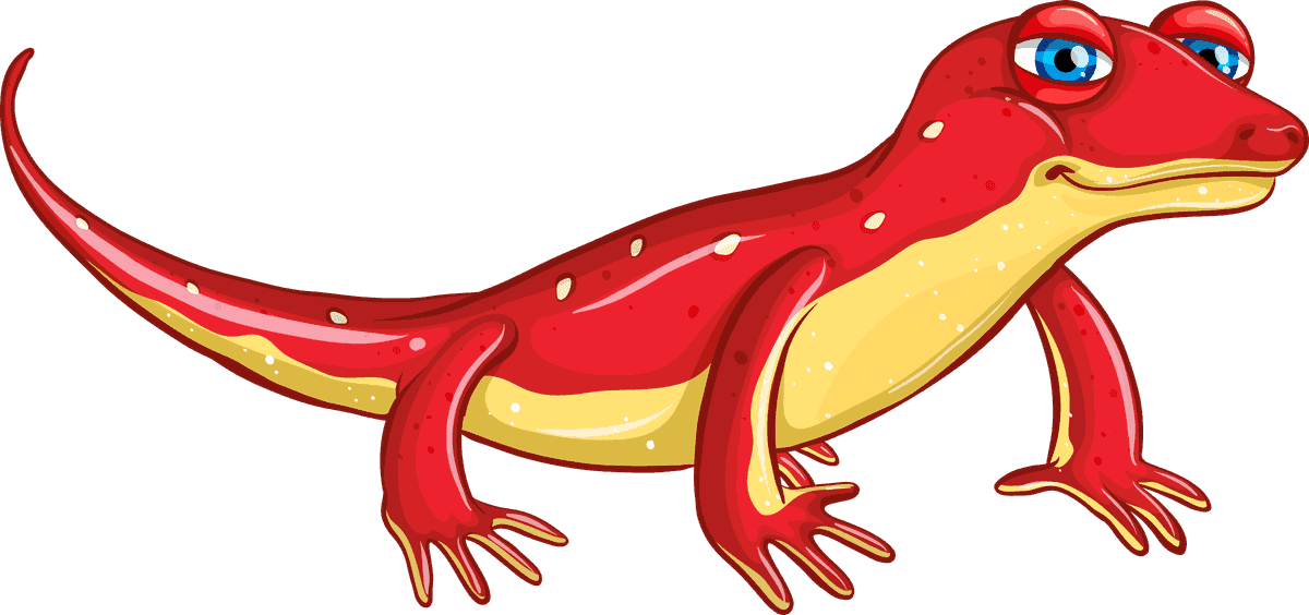 the lizard reptile insect nature illustration with vibrant colors and playful style