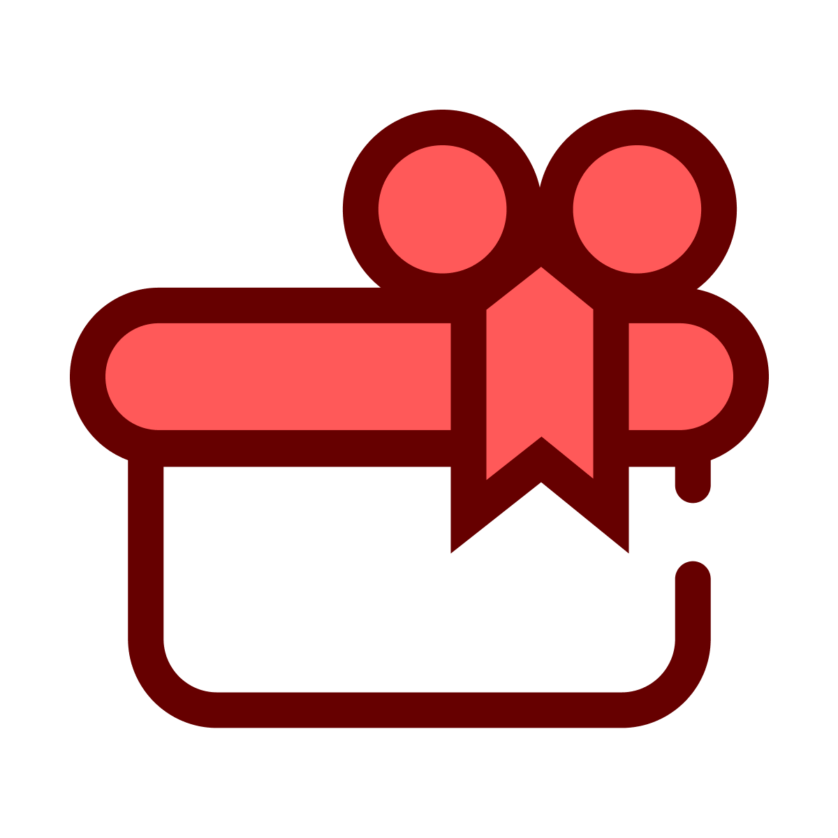 flat icon of a gift box with a decorative bow, perfect for celebrations