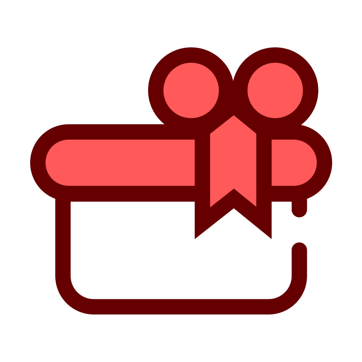 flat icon of a gift box with a decorative bow, perfect for celebrations