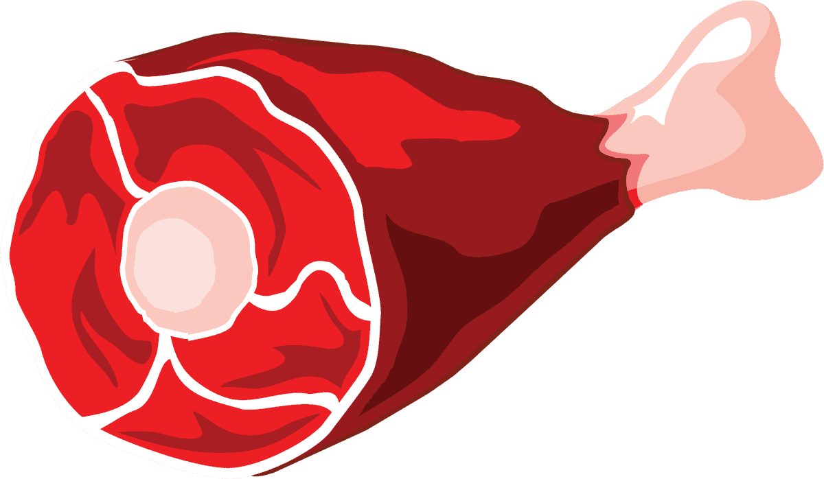 thigh meat food icon for culinary uses in restaurant menus and cookbooks