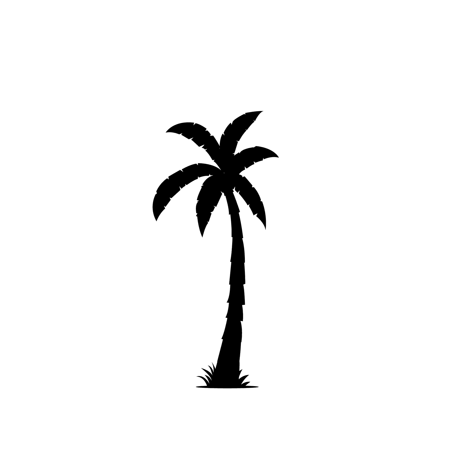 thin palm tree silhouette