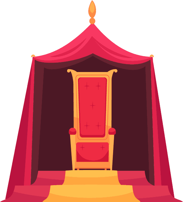 throne medieval castle attributes inhabitants flat icons set