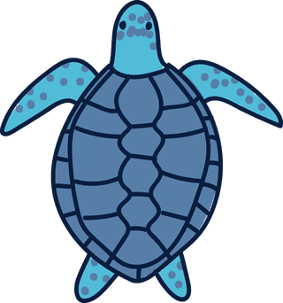 aturtle-set-of-turtles-and-fishes-in-a-blue-palette-194710