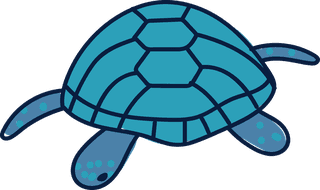 aturtle-set-of-turtles-and-fishes-in-a-blue-palette-982588