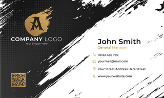 abstractblack-and-gold-brushes-business-card-set-643095