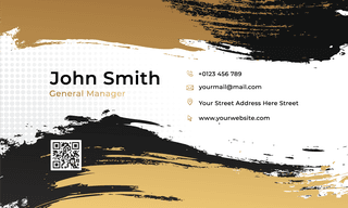 abstractblack-and-gold-brushes-business-card-set-624908