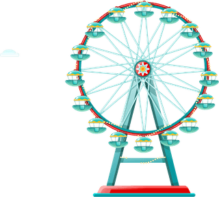 amusementpark-attractions-flat-icons-set-24069