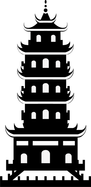 ancientand-modern-chinese-architecture-silhouette-vector-66466
