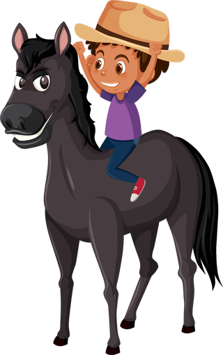 babyanimal-set-of-children-riding-animals-illustration-428657
